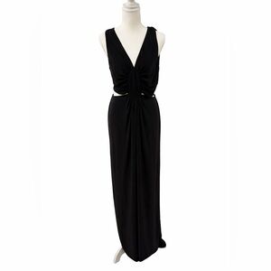 MISA Los Angeles Athema Cutout Maxi Dress Black Size L